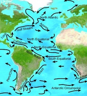 atlantic ocean currents current map near winds south prevailing america europe american caribbean sailing africa showing between gulf cayman oil