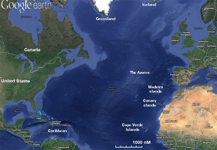 Map Of North Atlantic Ocean