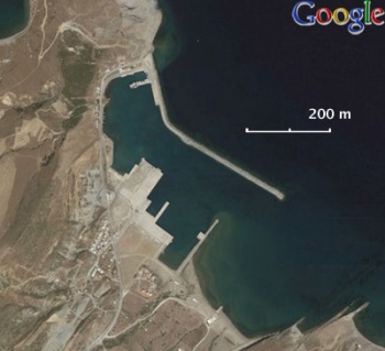 Satellite view of  Kuzu Limani harbour, GökçeadaClick for larger view